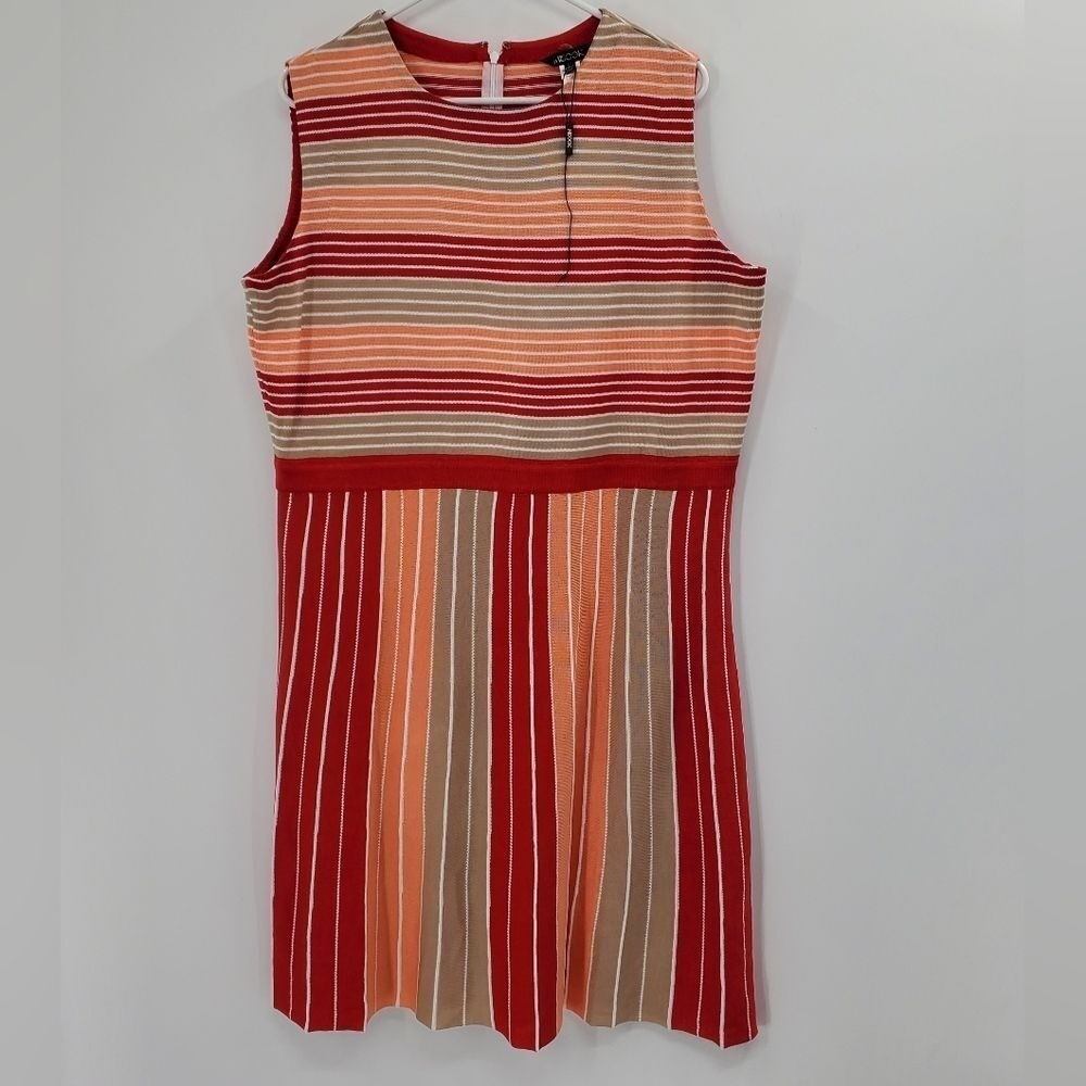 Women's Misook Striped Colorblock Dress Size Large NWOT A4